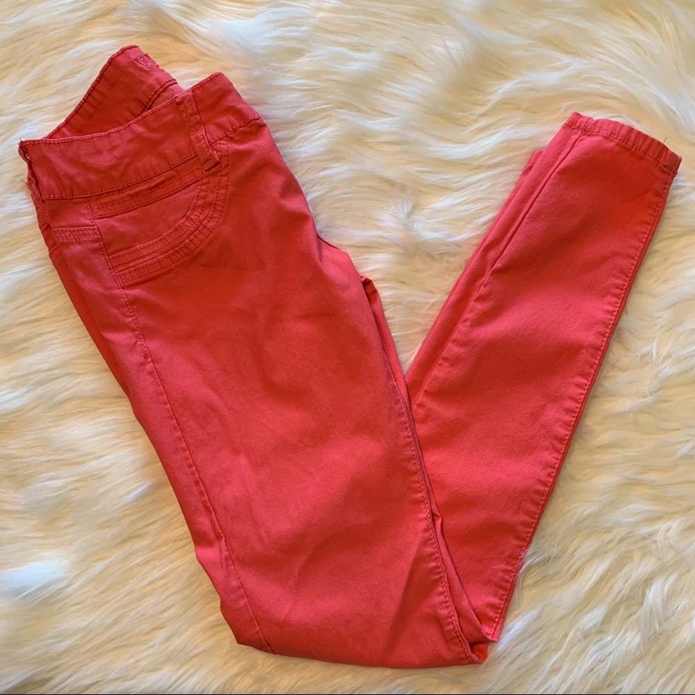 Peach skinny jeans